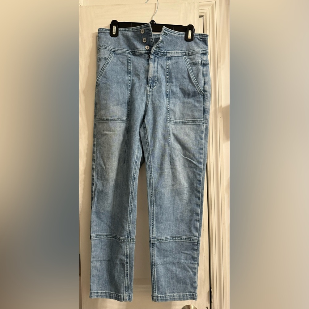 Anthropologie Pilcro and the Letterpress High Waist Straight Cropped Jeans